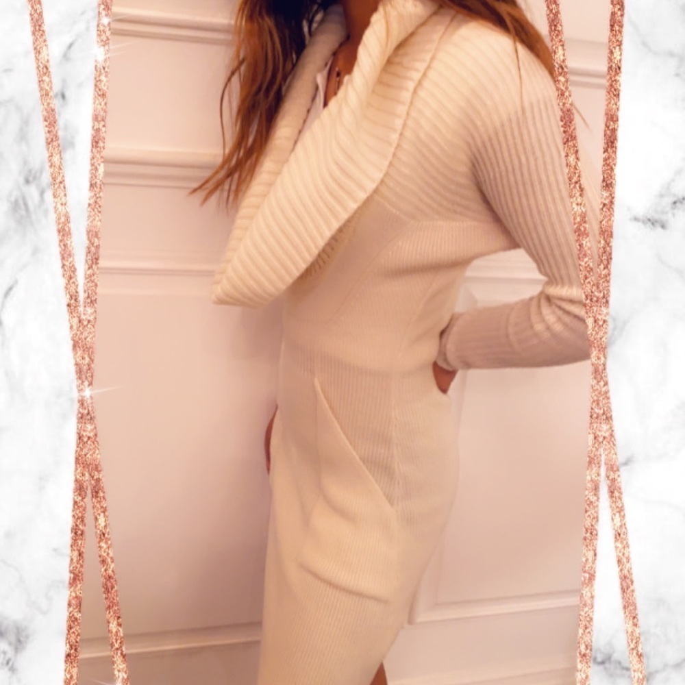 Winter white knee high dress